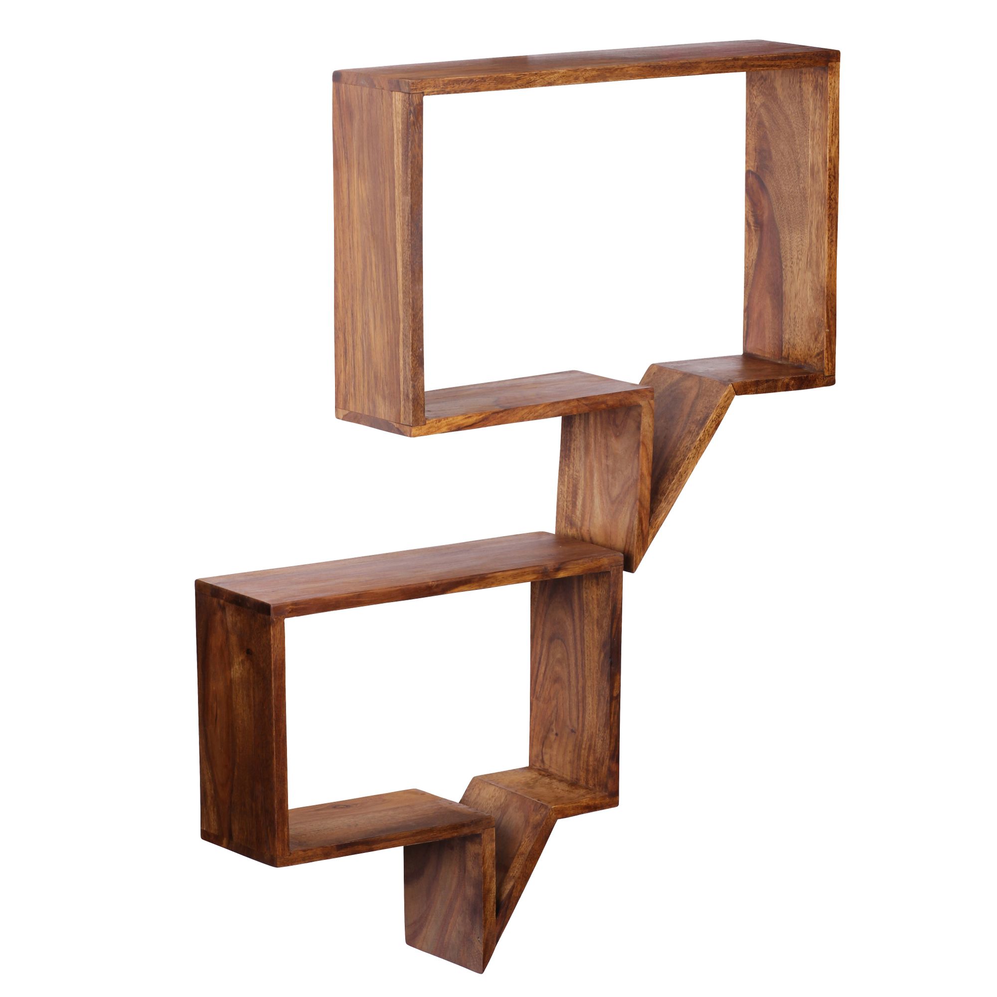 Set of 2 wall shelves mumbai solid wood sheesham wooden shelf country house style hanging shelf real wood wall shelf natural product