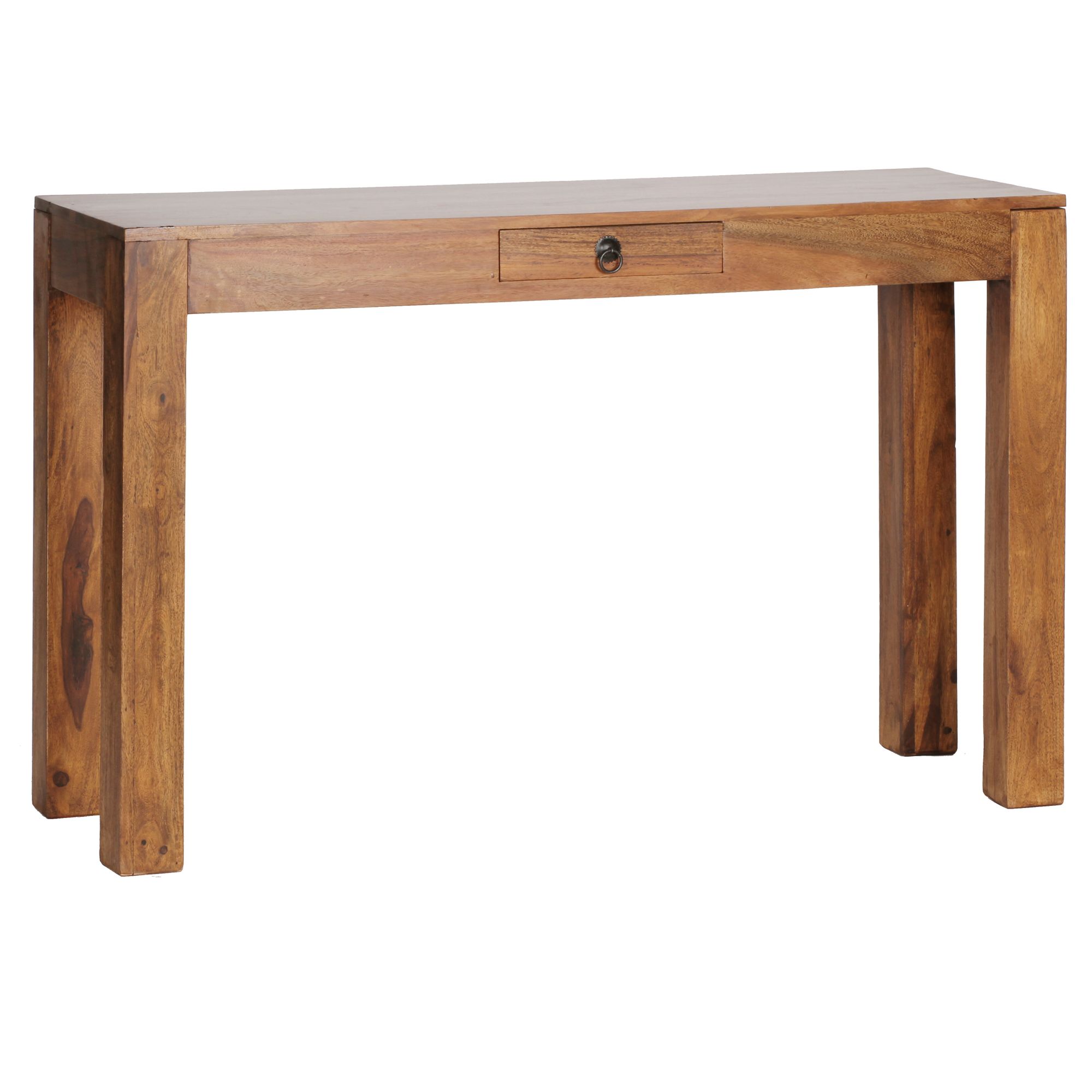 Console table mumbai solid wood sheesham console with 1 drawer desk 120 x 40 cm country-style sideboard