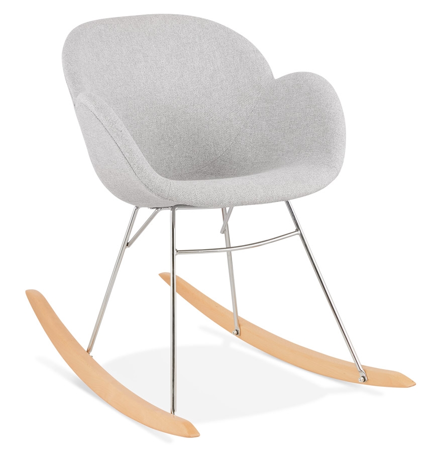 'ROCKY' light grey fabric designer rocking chair