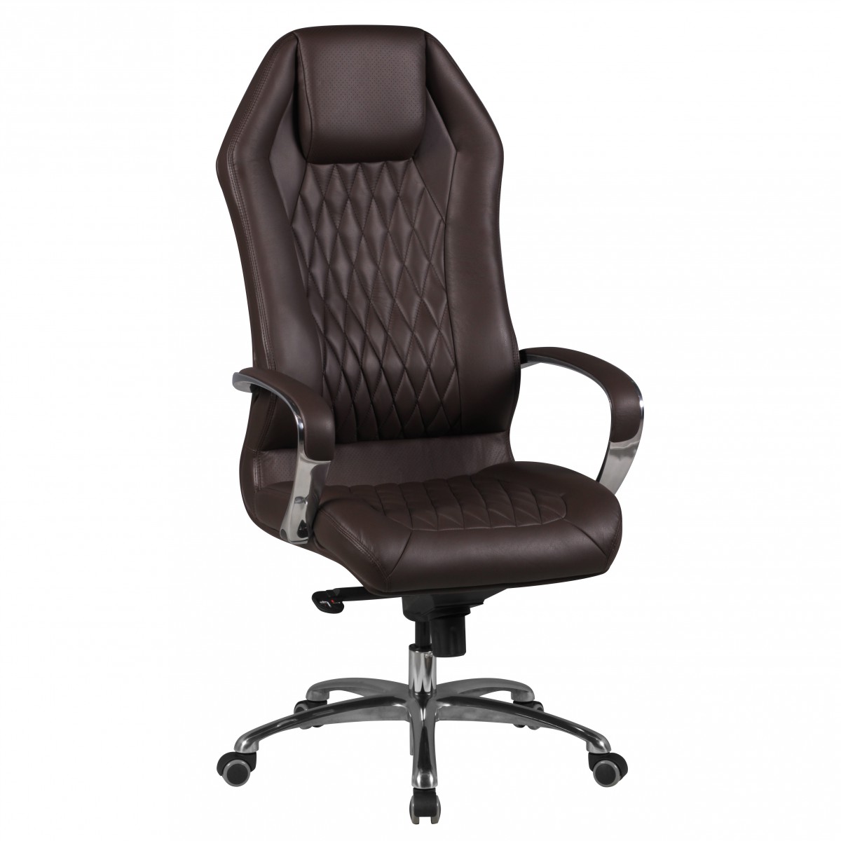 MONTEREY Office Chair Genuine Leather Brown | 67x70 cm | Height 126-136 cm