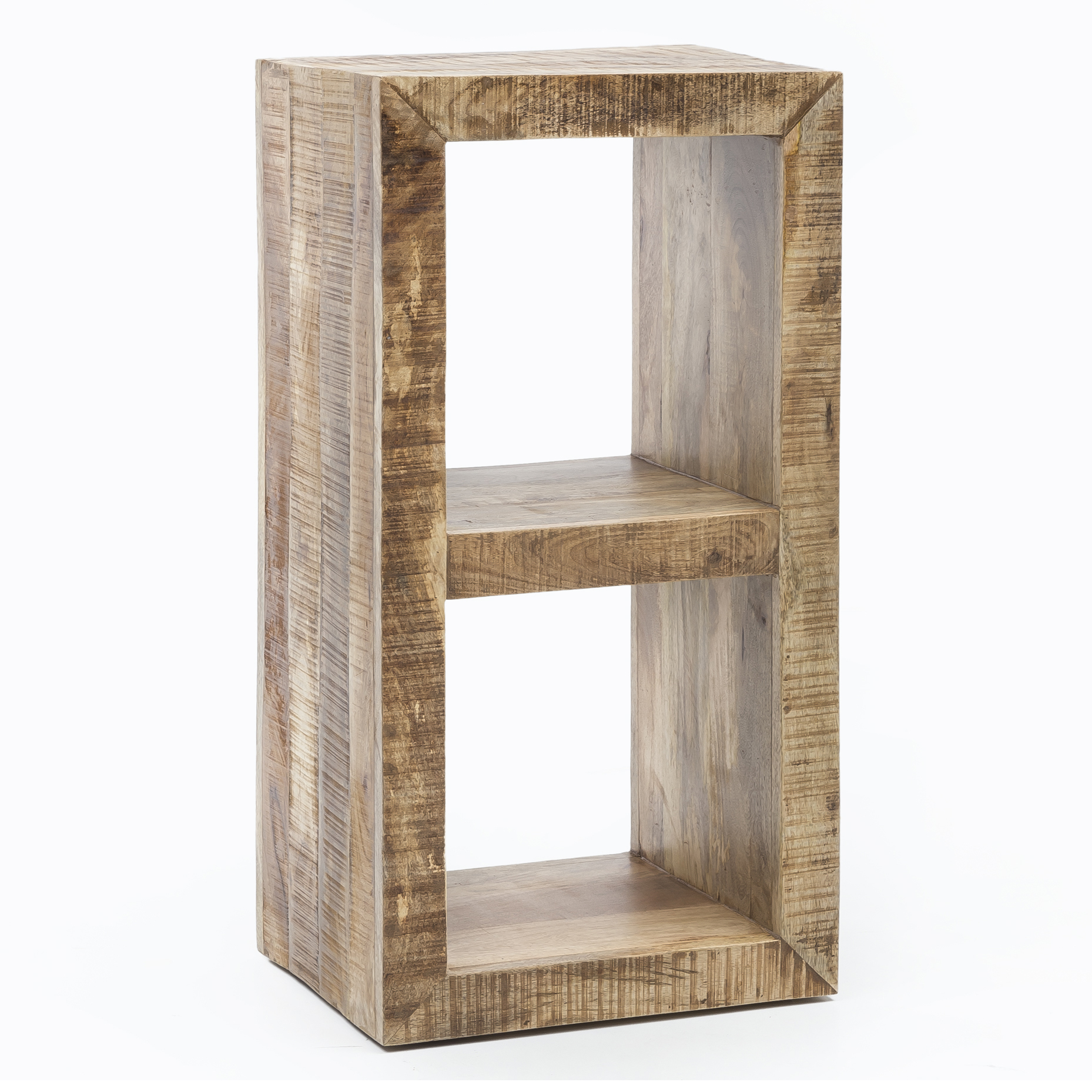 Floor rustica solid wood mango 90 x 45 x 35 cm 2 floors design wooden shelf nature