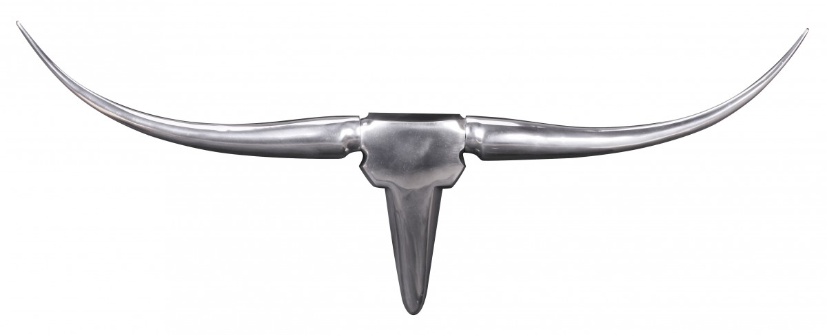 Bull antlers s wall decoration 74cm wide aluminum aluminum silver aluminum decoration wall antlers design decoration