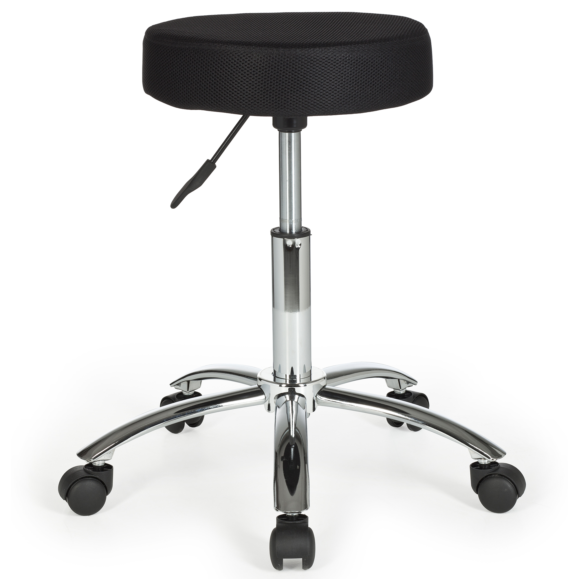 Stool leon design work stool fabric cover black stool with castors roll stool upholstered without backrest xl
