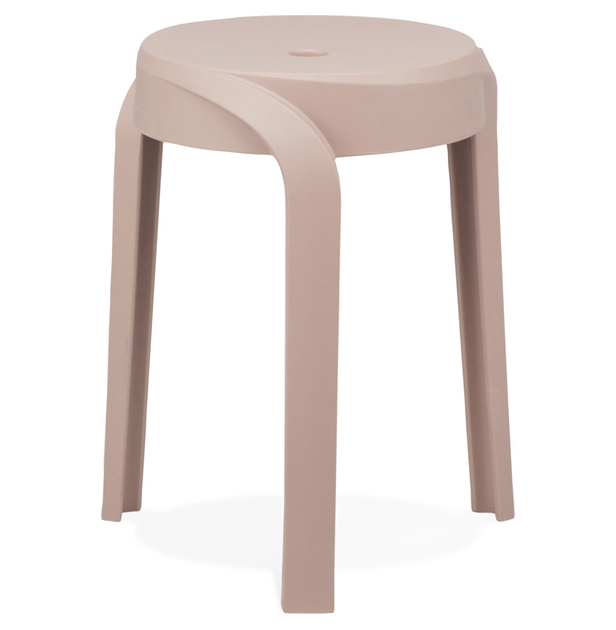 Beige plastic 'POMPA' stackable low stool
