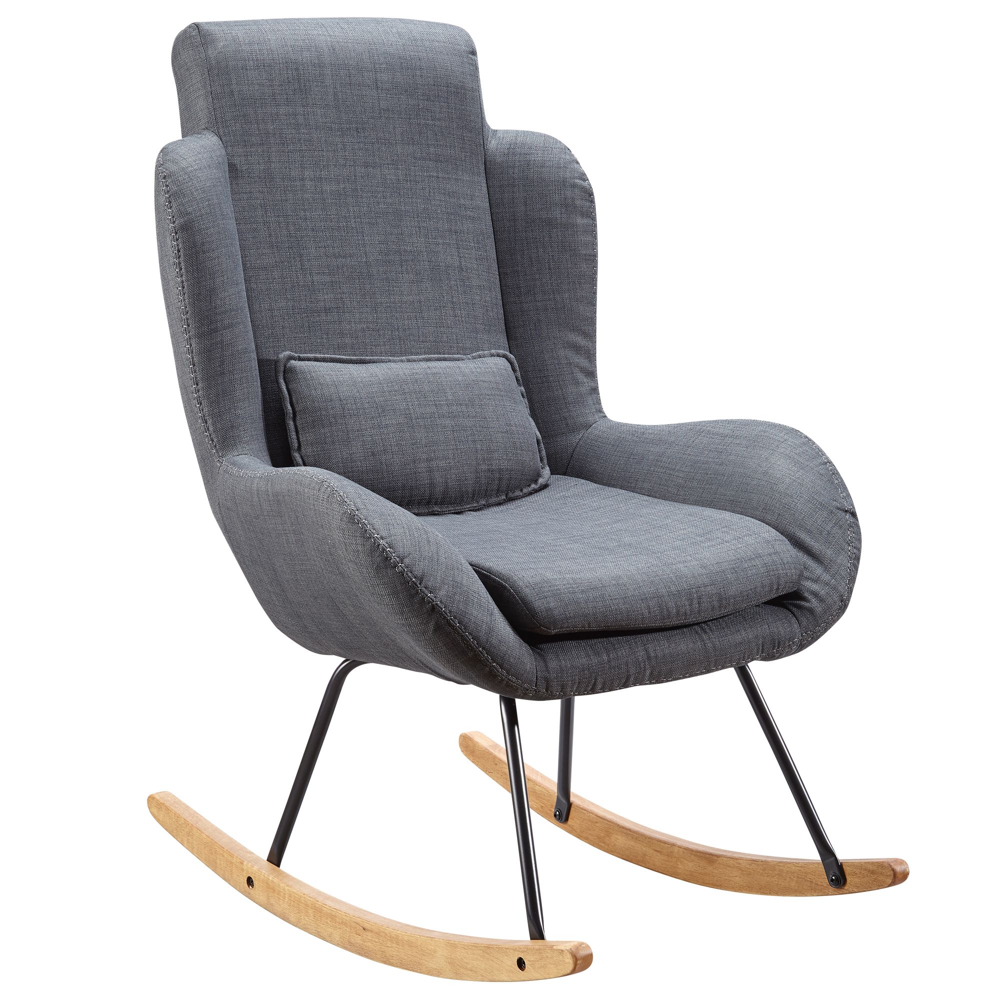 Rocking chair rocky anthracite design relaxing armchair 75 x 110 x 88,5 cm